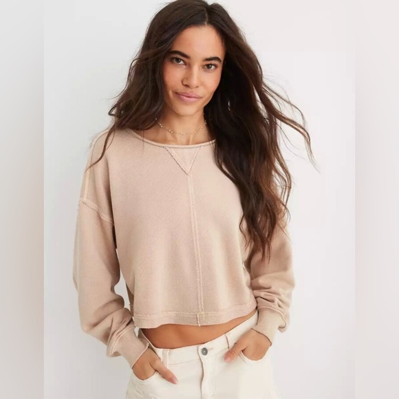 aerie Tops - Aerie Beach Party Crop Crewneck